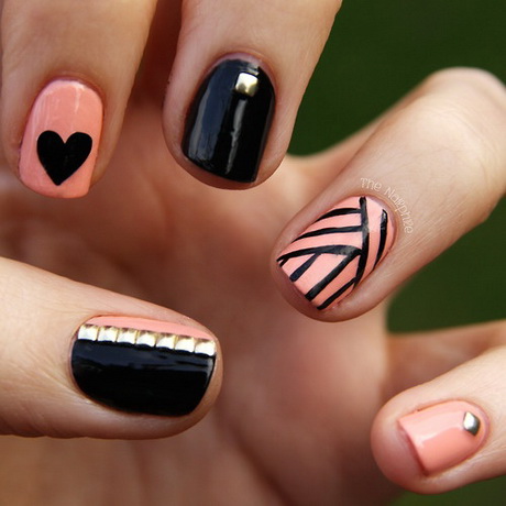 black-and-pink-nail-designs-96-12 Modele de unghii negre și roz