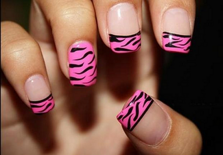 black-and-pink-nail-designs-96 Modele de unghii negre și roz