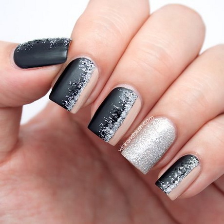 black-and-silver-nail-designs-58-7 Modele de unghii negre și argintii