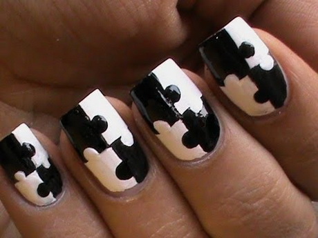 black-and-white-nail-designs-for-short-nails-79-13 Modele de unghii alb-negru pentru unghii scurte