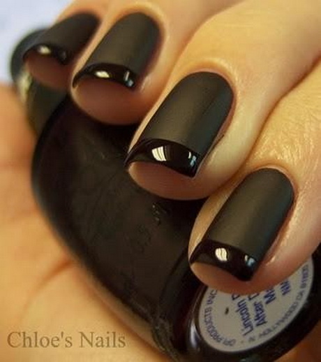 black-nail-polish-designs-15 Modele de lacuri de unghii negre