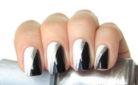 black-white-and-silver-nail-designs-99-2 Modele de unghii alb-negru și argintiu