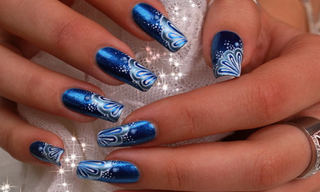 blue-nail-art-31-19 Albastru nail art