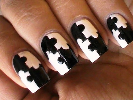 cute-black-and-white-nail-designs-46-6 Modele drăguțe de unghii alb-negru
