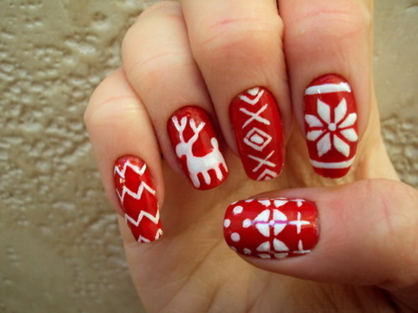 cute-christmas-nail-designs-38-13 Modele drăguțe de unghii de Crăciun