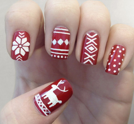 cute-christmas-nail-designs-38-5 Modele drăguțe de unghii de Crăciun