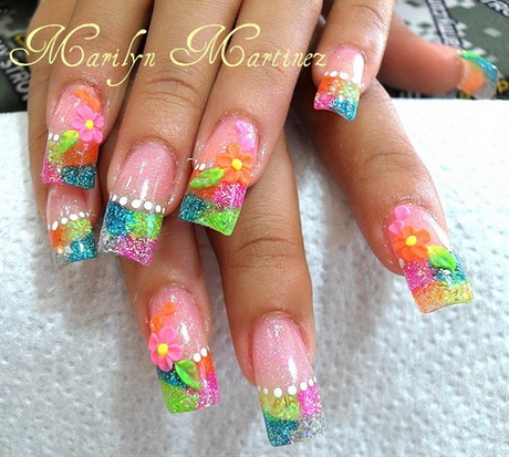 flower-acrylic-nails-26-2 Flori acrilice cuie