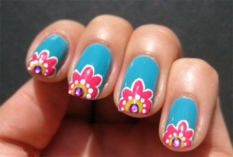 flower-nail-art-for-beginners-35-14 Flori de unghii pentru incepatori