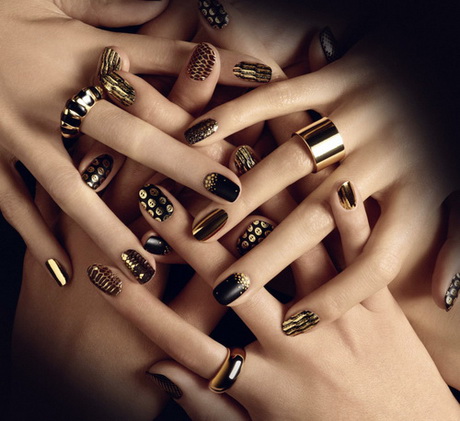 gold-and-black-nail-art-84-4 Aur și negru nail art