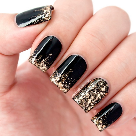 gold-and-black-nail-art-84-5 Aur și negru nail art