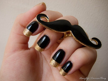 gold-and-black-nail-art-84-7 Aur și negru nail art