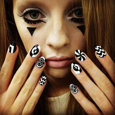 monochrome-nail-art-56-10 Monocrom unghii arta