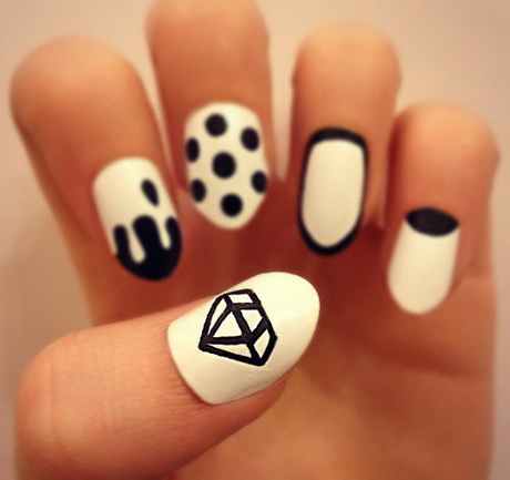 monochrome-nail-art-56-14 Monocrom unghii arta