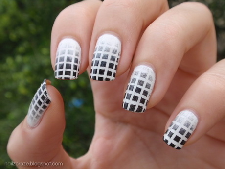 nail-art-black-white-29-13 Nail art negru alb