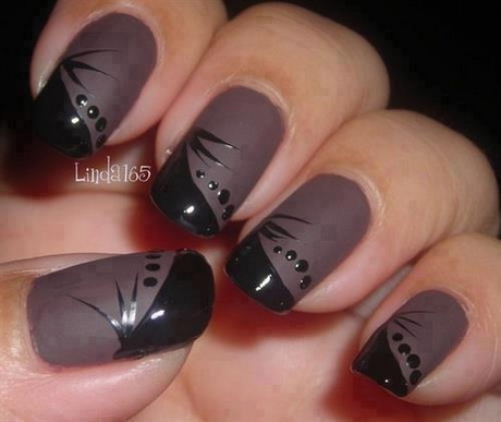 nail-art-grey-and-black-93-6 Nail art gri și negru