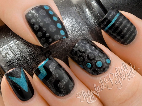 nail-art-grey-and-black-93-7 Nail art gri și negru