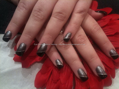 nail-art-grey-and-black-93-9 Nail art gri și negru