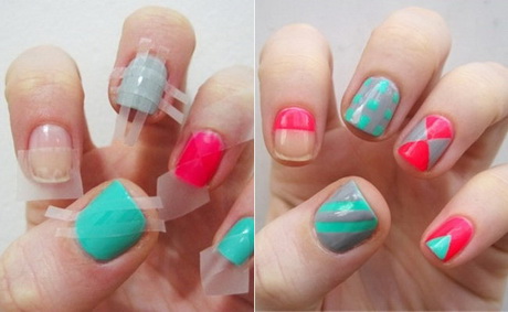 nail-art-using-tape-51-18 Nail art folosind bandă