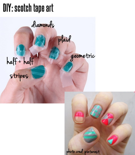 nails-with-tape-61-7 Cuie cu bandă