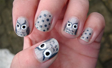 owl-nail-art-designs-59-14 Owl nail art modele