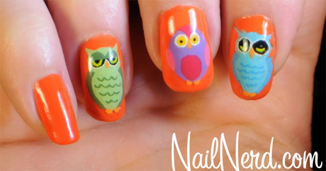 owl-nail-art-designs-59-4 Owl nail art modele