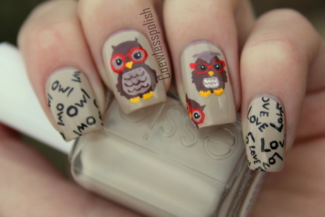 owl-nail-art-designs-59 Owl nail art modele