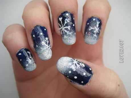 snowflake-nail-design-35-16 Design de unghii Snowflake