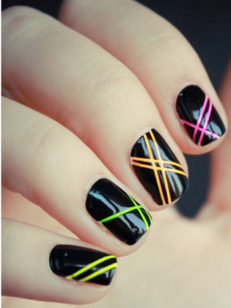 striping-tape-nail-art-designs-48-7 Striping bandă nail art modele