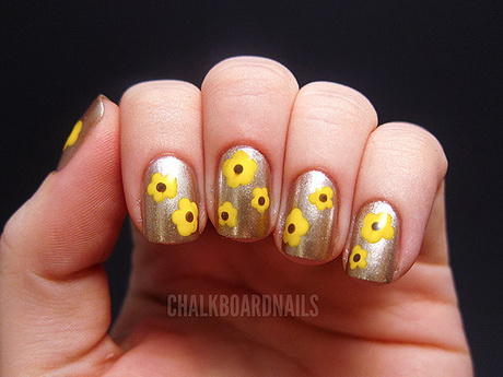 sunflower-nail-art-design-76-14 Floarea-soarelui nail art design