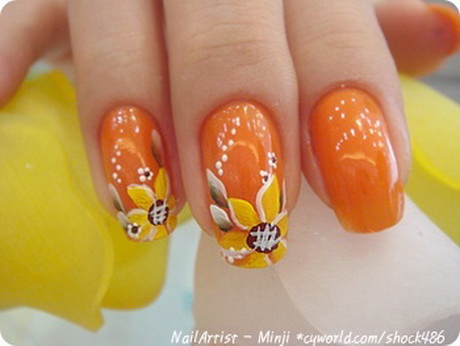 sunflower-nail-art-design-76 Floarea-soarelui nail art design