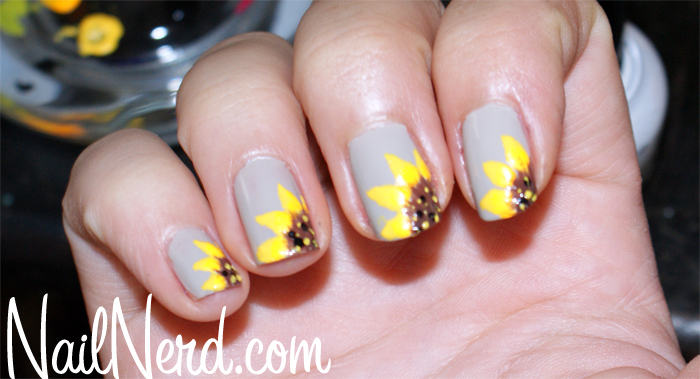 sunflower-nail-art-18-10 Floarea-soarelui nail art