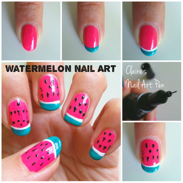 watermelon-nail-art-96-10 Pepene verde nail art