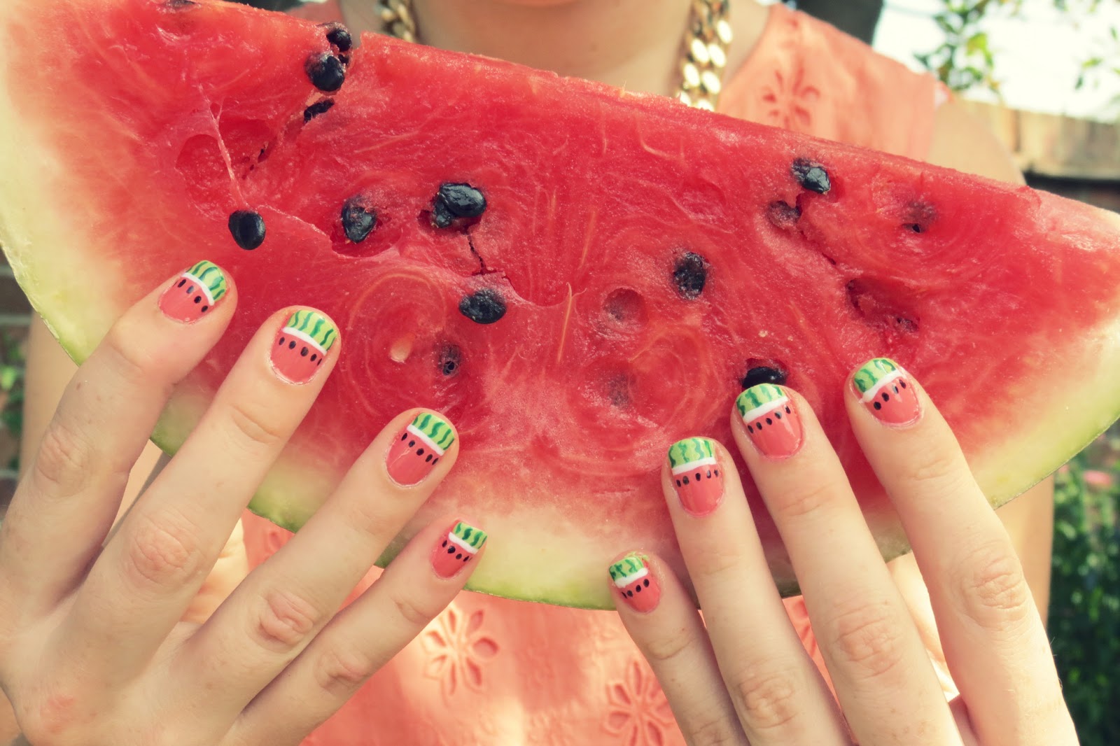 watermelon-nail-art-96-15 Pepene verde nail art