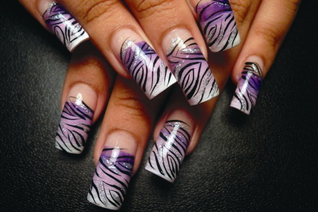 zebra-acrylic-nail-designs-37 Zebra modele de unghii acrilice