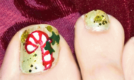 christmas-toe-nail-design-22 Crăciun deget de la picior de design de unghii