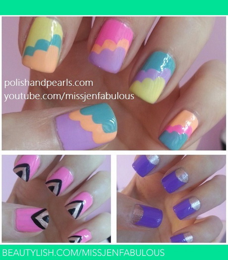 easy-nail-design-for-beginners-15_19 Design ușor de unghii pentru începători