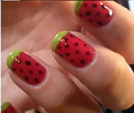 nail-art-watermelon-design-51_16 Nail Art pepene verde design