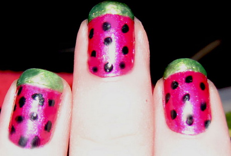 nail-art-watermelon-design-51_2 Nail Art pepene verde design