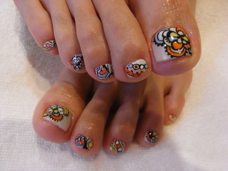 pretty-toe-nail-art-designs-54_15 Destul de deget de la picior nail art modele