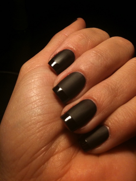 black-french-nails-47_17 Unghii negre franceze