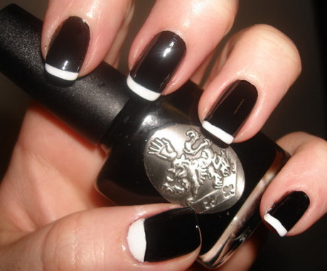 black-french-nails-47_18 Unghii negre franceze
