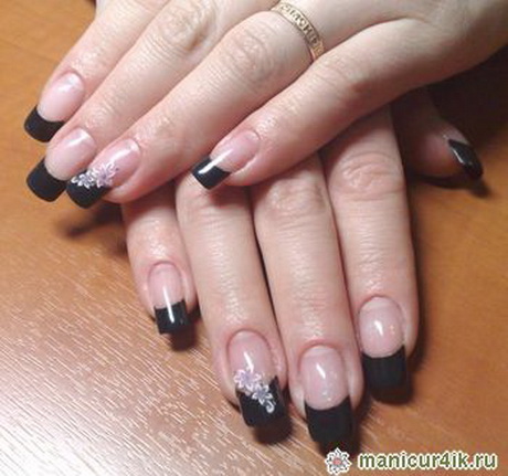 black-french-nails-47_5 Unghii negre franceze