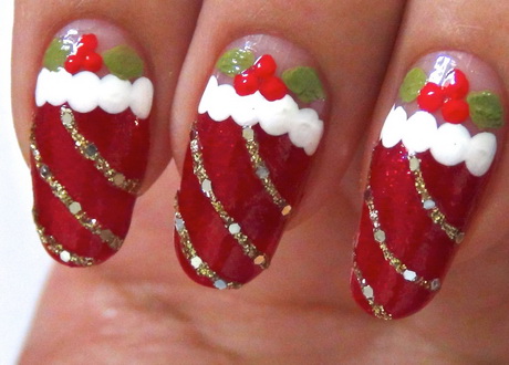 easy-to-do-christmas-nails-27_15 Ușor de făcut unghiile de Crăciun