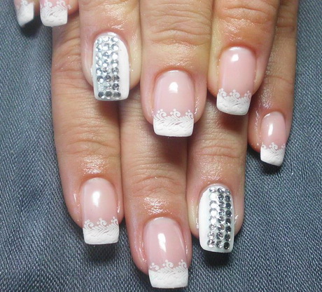 french-white-nails-80_11 Unghiile albe franceze