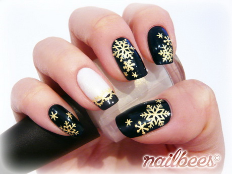gold-christmas-nail-designs-37_16 Modele de unghii de aur de Crăciun
