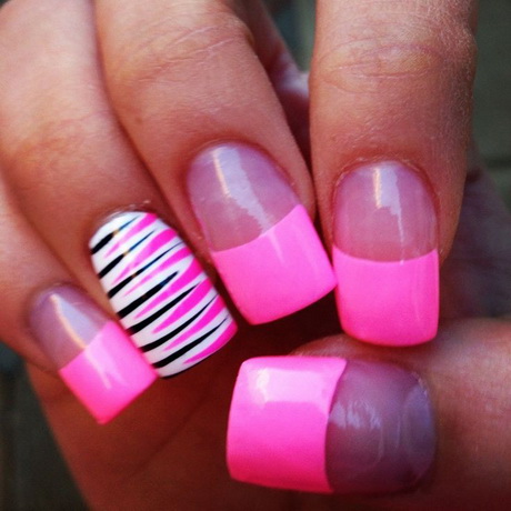 pink-french-nail-67_18 Roz franceză de unghii
