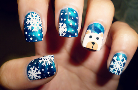 winter-christmas-nail-designs-87 Modele de unghii de Crăciun de iarnă