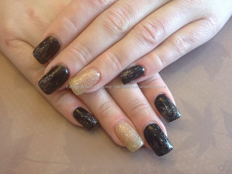 black-and-gold-gel-nails-99_5 Unghii cu gel negru și auriu