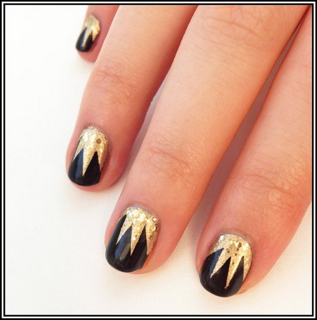 black-and-gold-gel-nails-99_6 Unghii cu gel negru și auriu