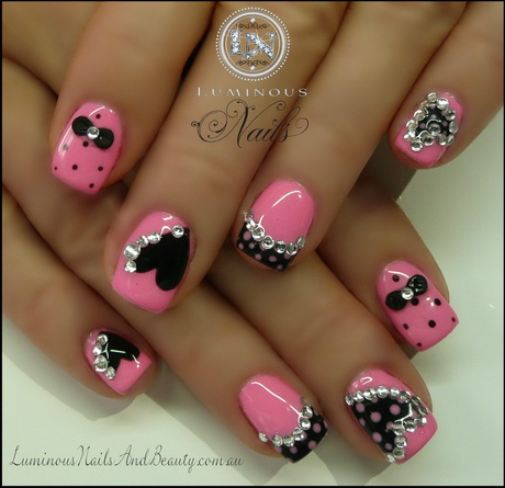 black-and-pink-gel-nails-52_15 Unghii cu gel negru și roz